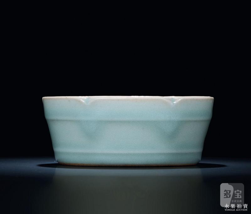 明 龙泉窑粉青釉花口洗 - 图2